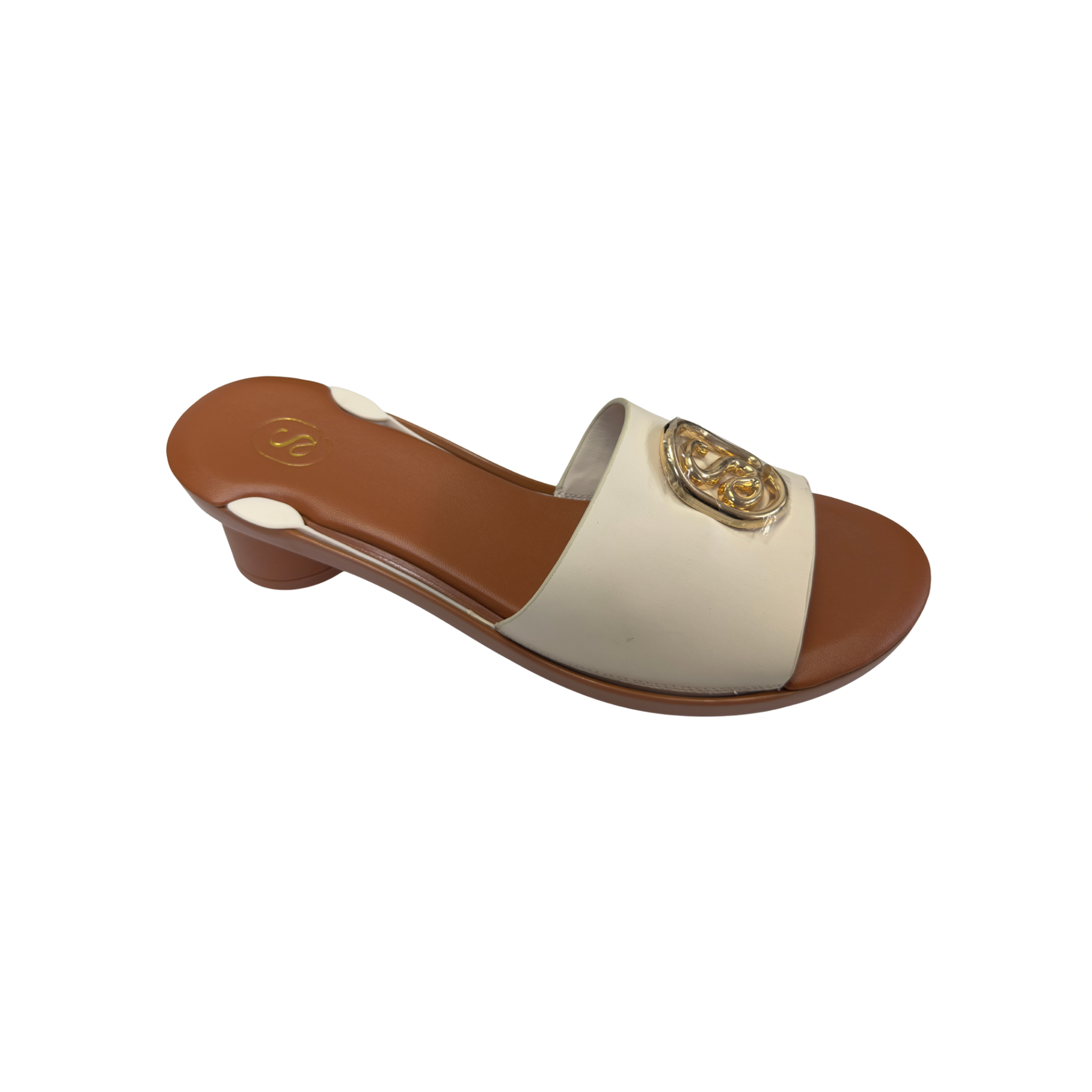 Beige Solen Slide — snap-on sandal top by Sole Mate