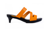 Orange Aloura Triple-Strap sandal top — swappable strap design