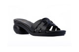 Black Harmonia Woven — snap-on sandal top by Sole Mate