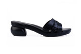 Black Harmonia Woven sandal top — swappable strap design