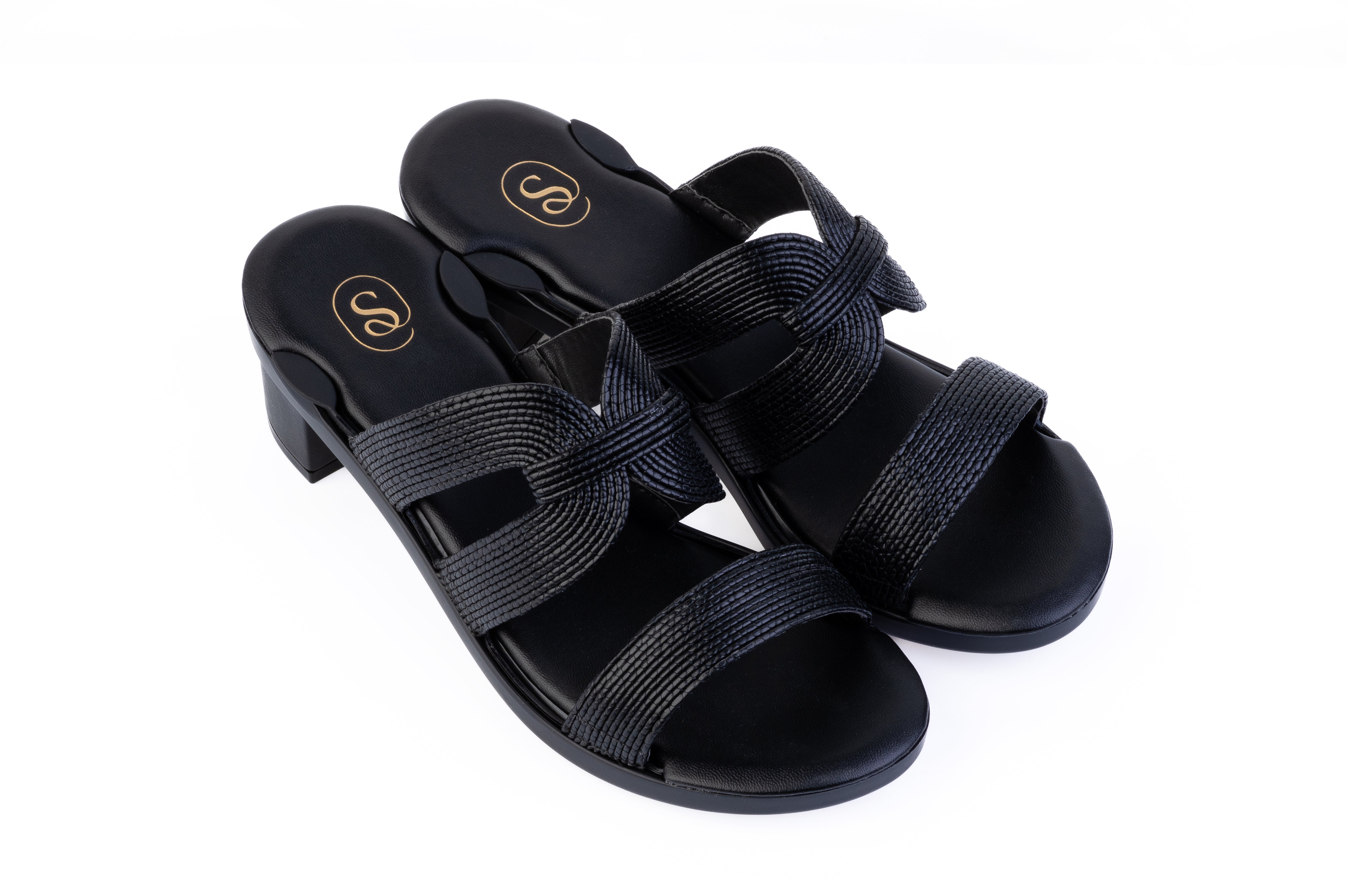 Brown Edge Block sandal base — memory-foam comfort