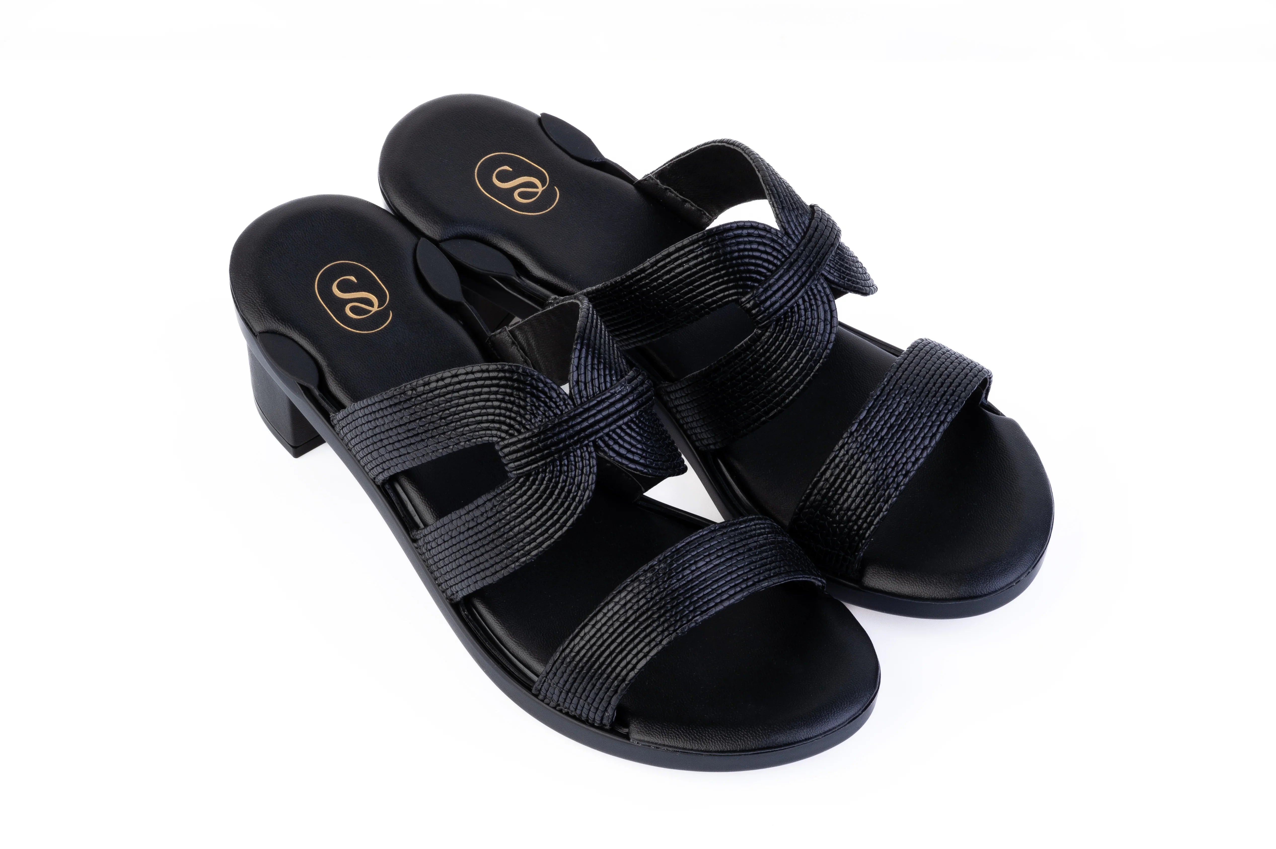 Gold Soraya Triple-Strap — snap-on sandal top by Sole Mate
