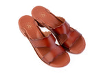 Brown Estrella Scalloped sandal top — Sole Mate modular sandals