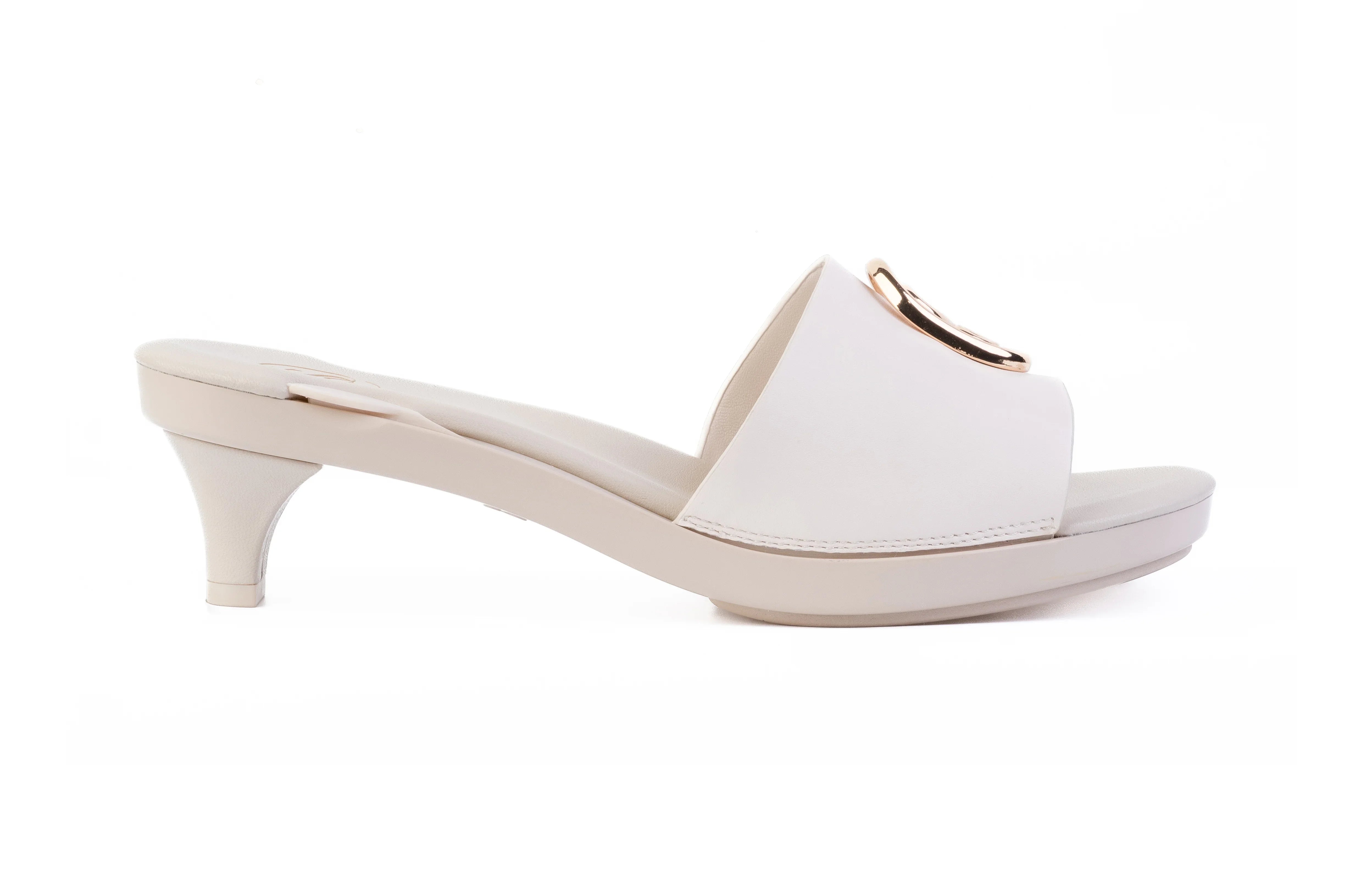 Svelte Kitten Heel sandal base in Beige — interchangeable footwear