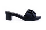 Lorin Ruched Bow sandal top in Beige — interchangeable design
