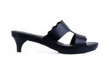 Estrella Scalloped sandal top in Brown — interchangeable design