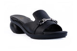 Oriya Loafer sandal top in Black — interchangeable design