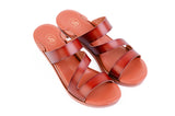 Orange Aloura Triple-Strap sandal top — swappable strap design