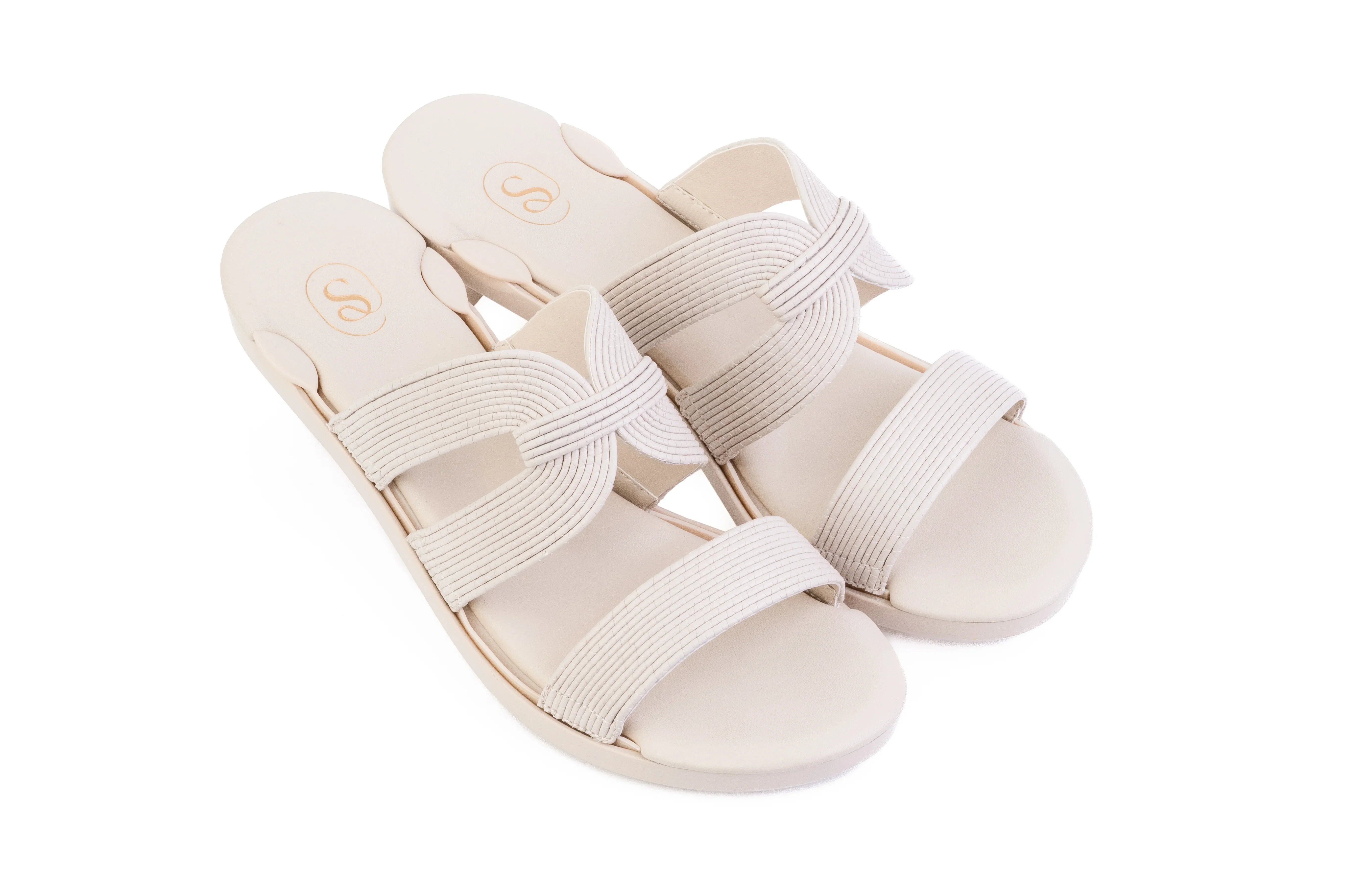 Gold Soraya Triple-Strap sandal top — Sole Mate modular sandals