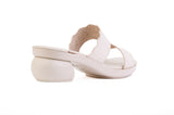 Sole Mate SoftSquare Base styled with Estrella Scalloped Top — modular sandals