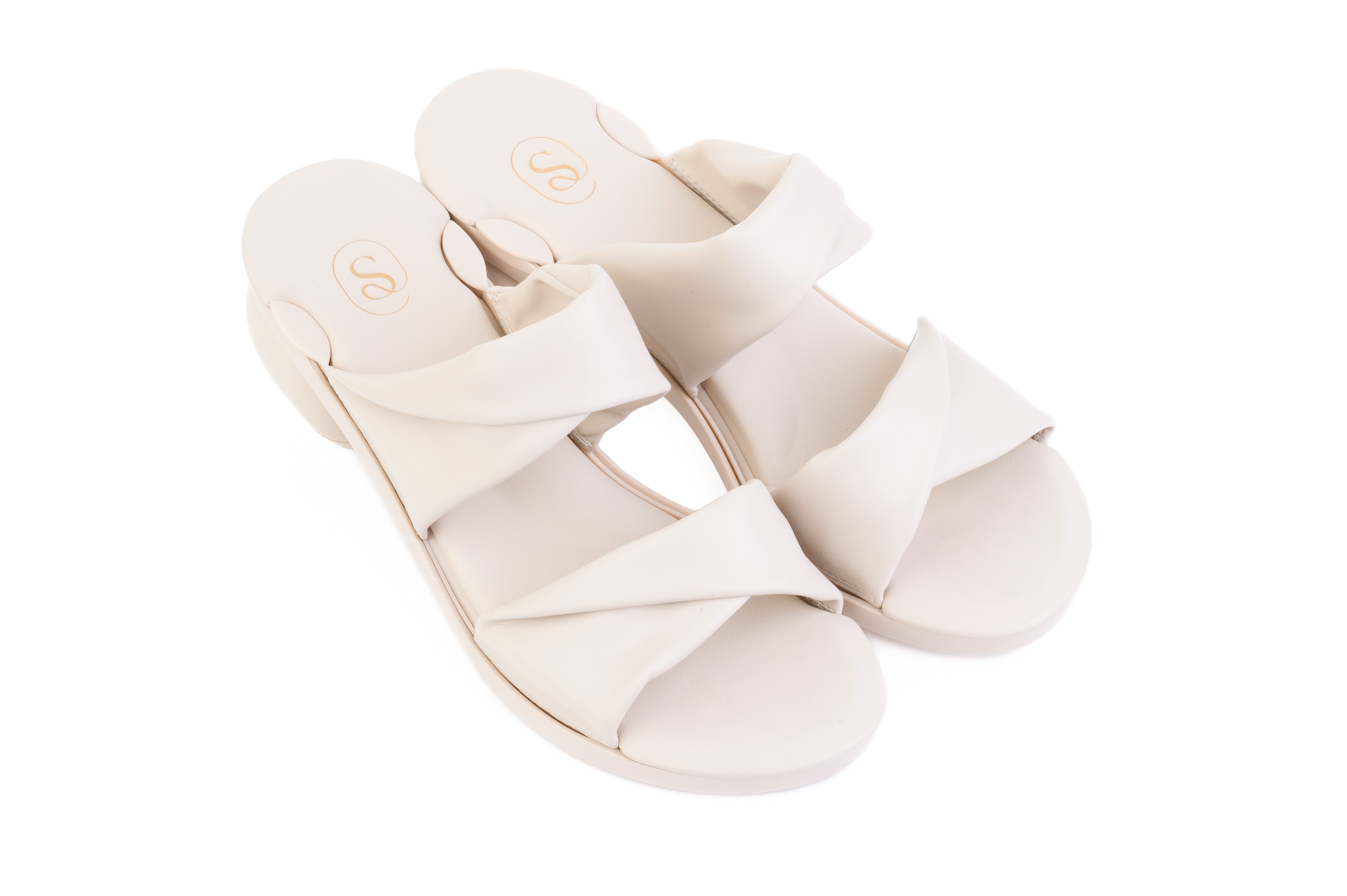 Alma Crisscross sandal top in Almond — interchangeable design