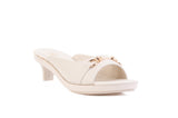 Beige Lux Metallic Slide — snap-on sandal top by Sole Mate