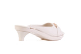 Beige Lux Metallic Slide sandal top — Sole Mate modular sandals