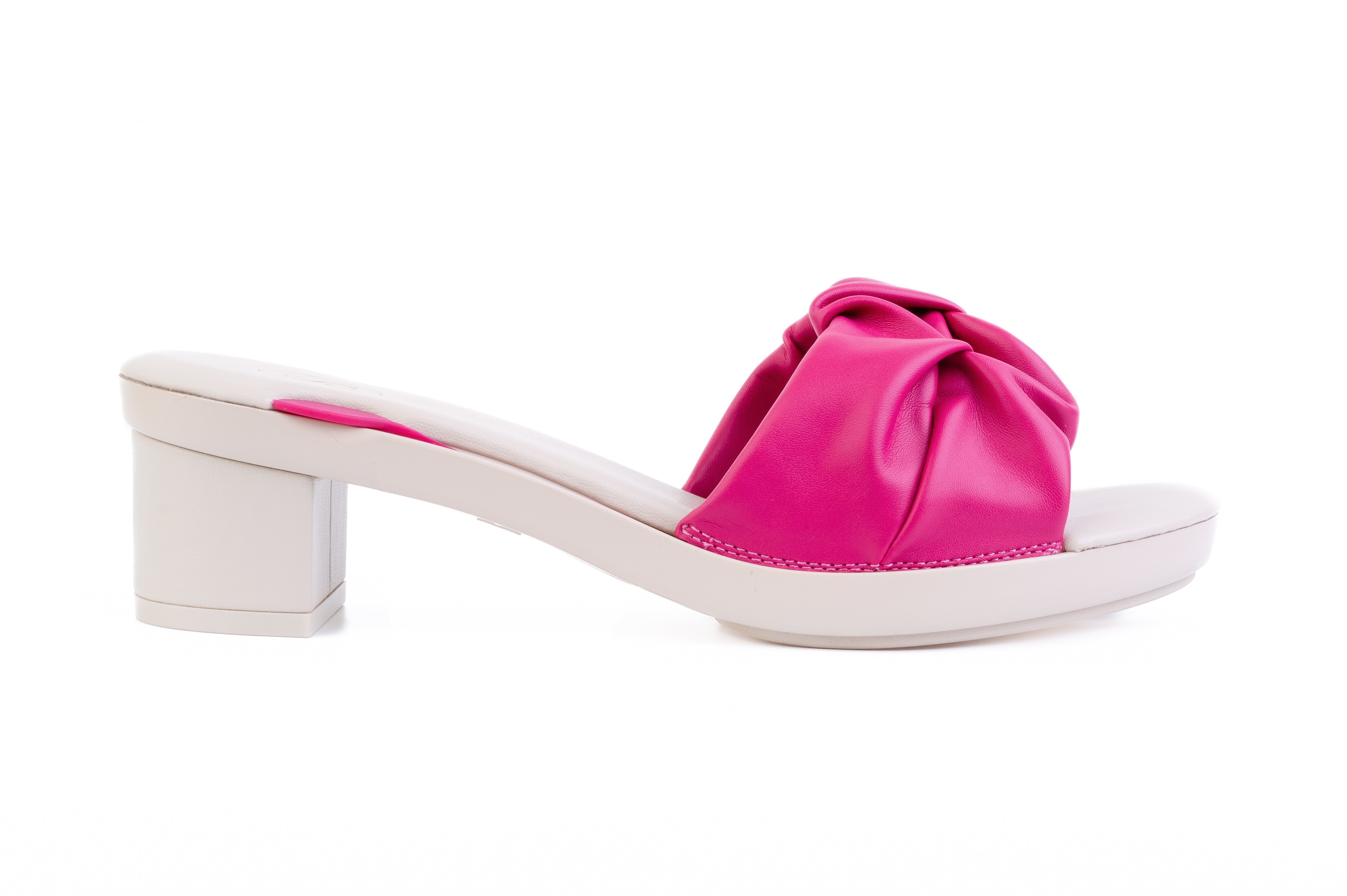 Beige Lorin Ruched Bow — snap-on sandal top by Sole Mate