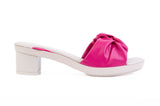 Beige Lorin Ruched Bow — snap-on sandal top by Sole Mate