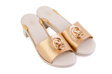 Solen Slide sandal top in Beige — interchangeable design