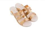 Gold Soraya Triple-Strap — snap-on sandal top by Sole Mate