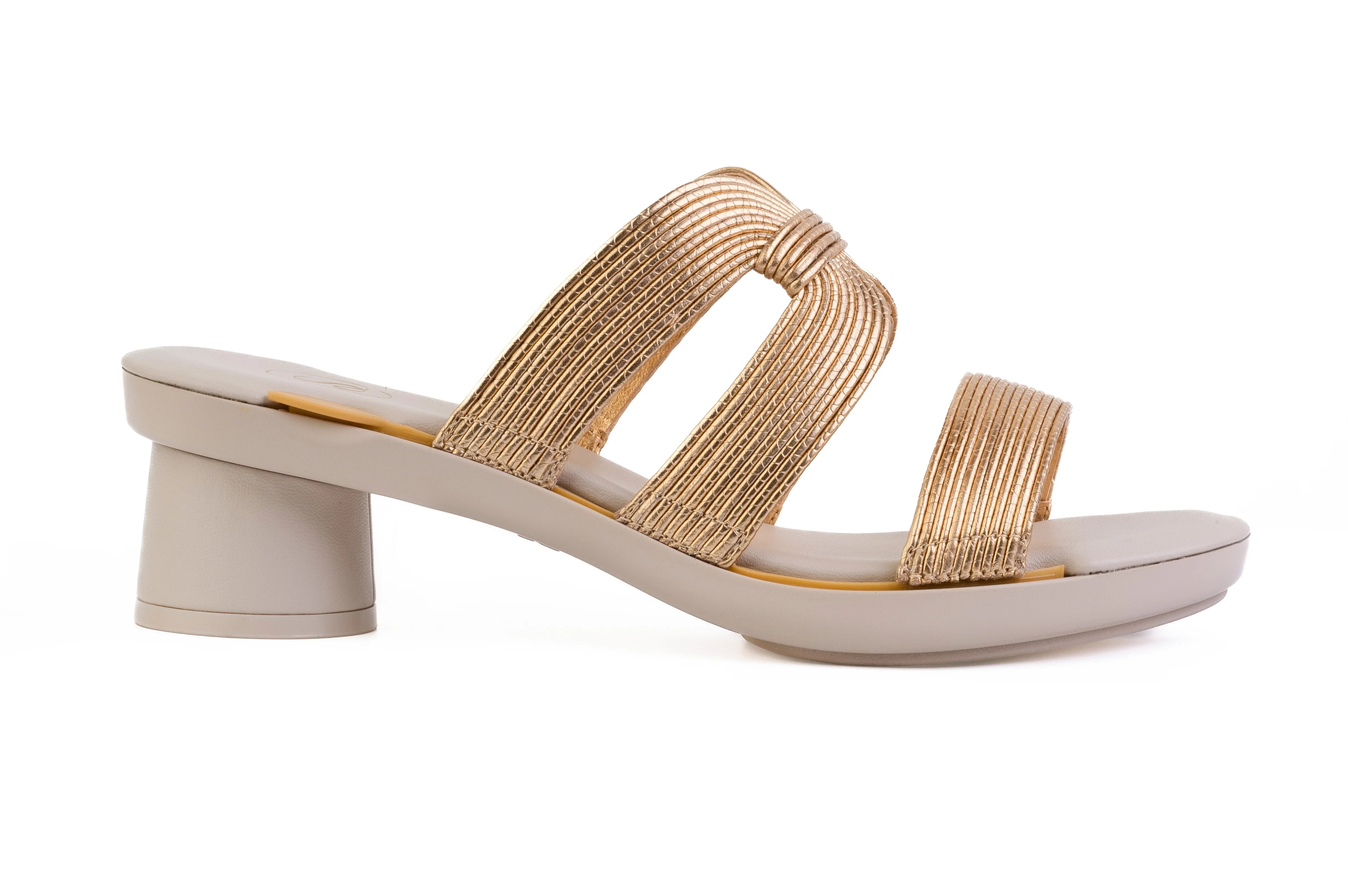 Gold Soraya Triple-Strap sandal top — Sole Mate modular sandals