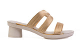 Gold Soraya Triple-Strap sandal top — Sole Mate modular sandals
