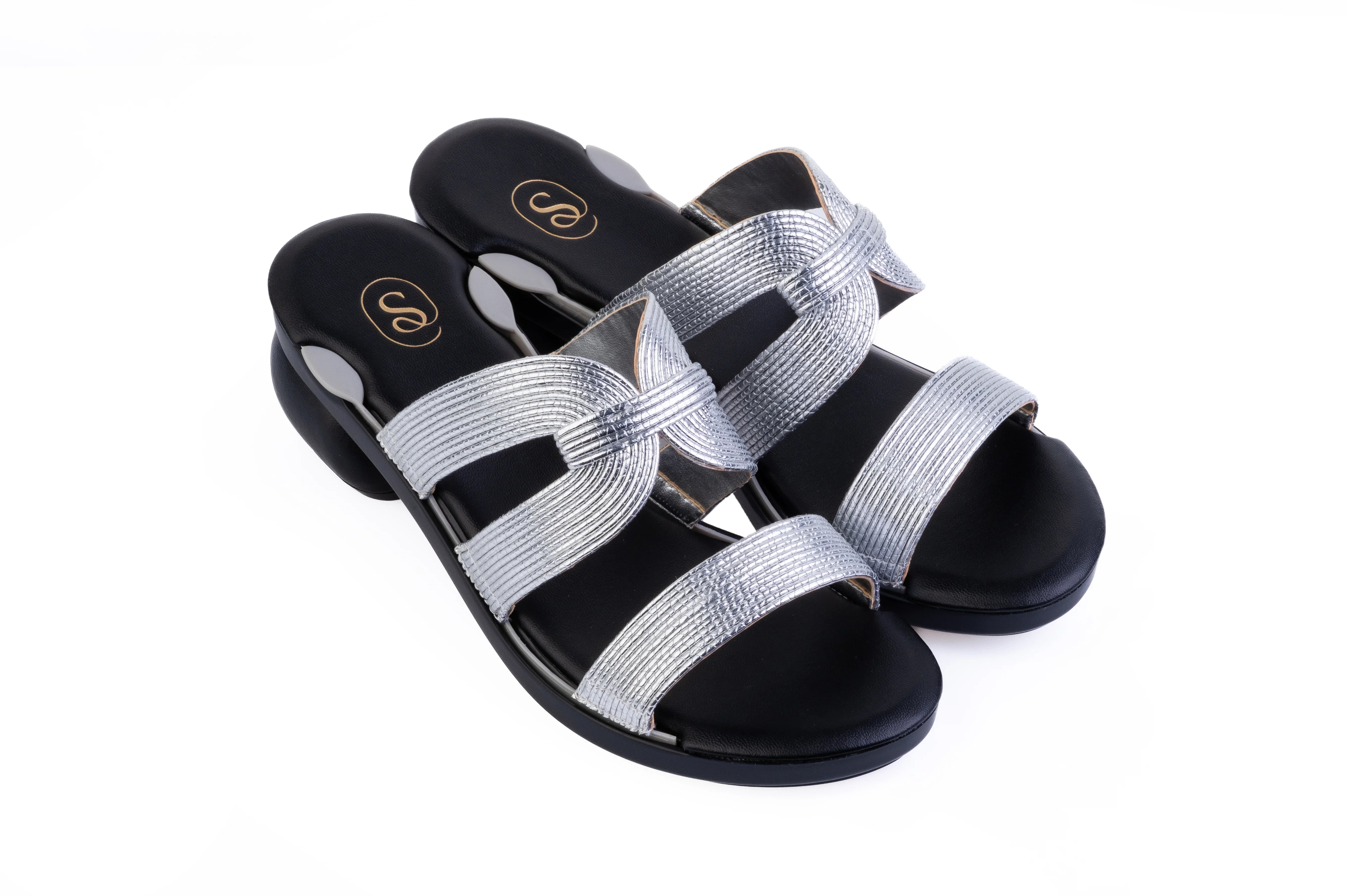 Soraya Triple-Strap sandal top in Gold — interchangeable design