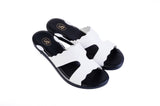 Estrella Scalloped sandal top in Brown — interchangeable design