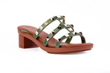 Silver Tiva Studded sandal top — swappable strap design
