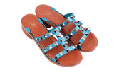 Silver Tiva Studded sandal top — swappable strap design