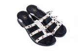 Silver Tiva Studded sandal top — Sole Mate modular sandals