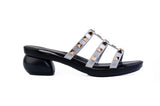 Silver Tiva Studded — snap-on sandal top by Sole Mate