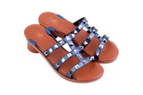 Silver Tiva Studded sandal top — Sole Mate modular sandals