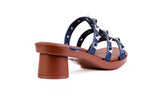 Silver Tiva Studded sandal top — swappable strap design