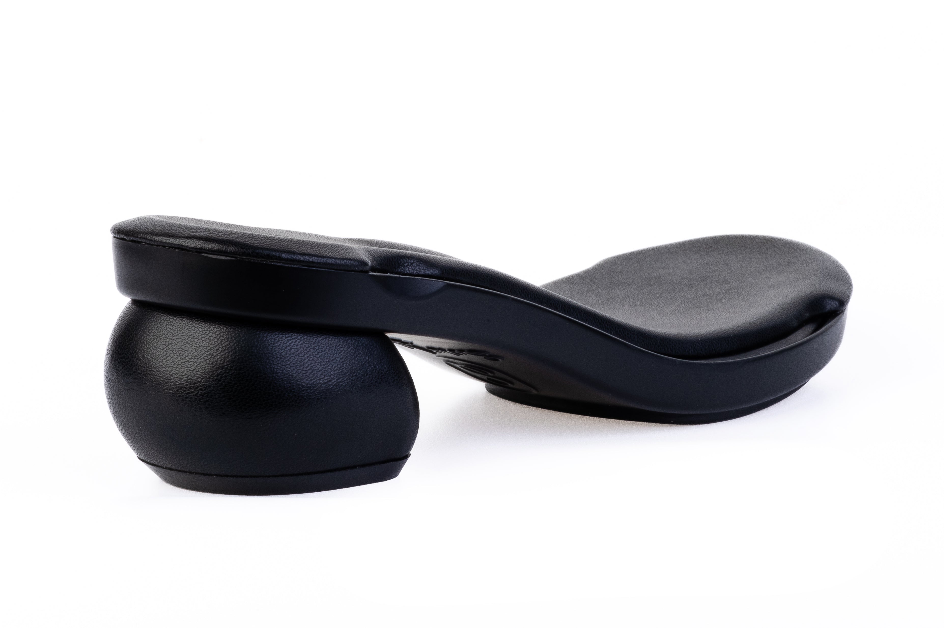 SoftSquare Wide-Toe sandal base in Black — interchangeable footwear