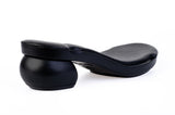 SoftSquare Wide-Toe sandal base in Black — interchangeable footwear