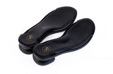 Black SoftSquare Wide-Toe sandal base — memory-foam comfort