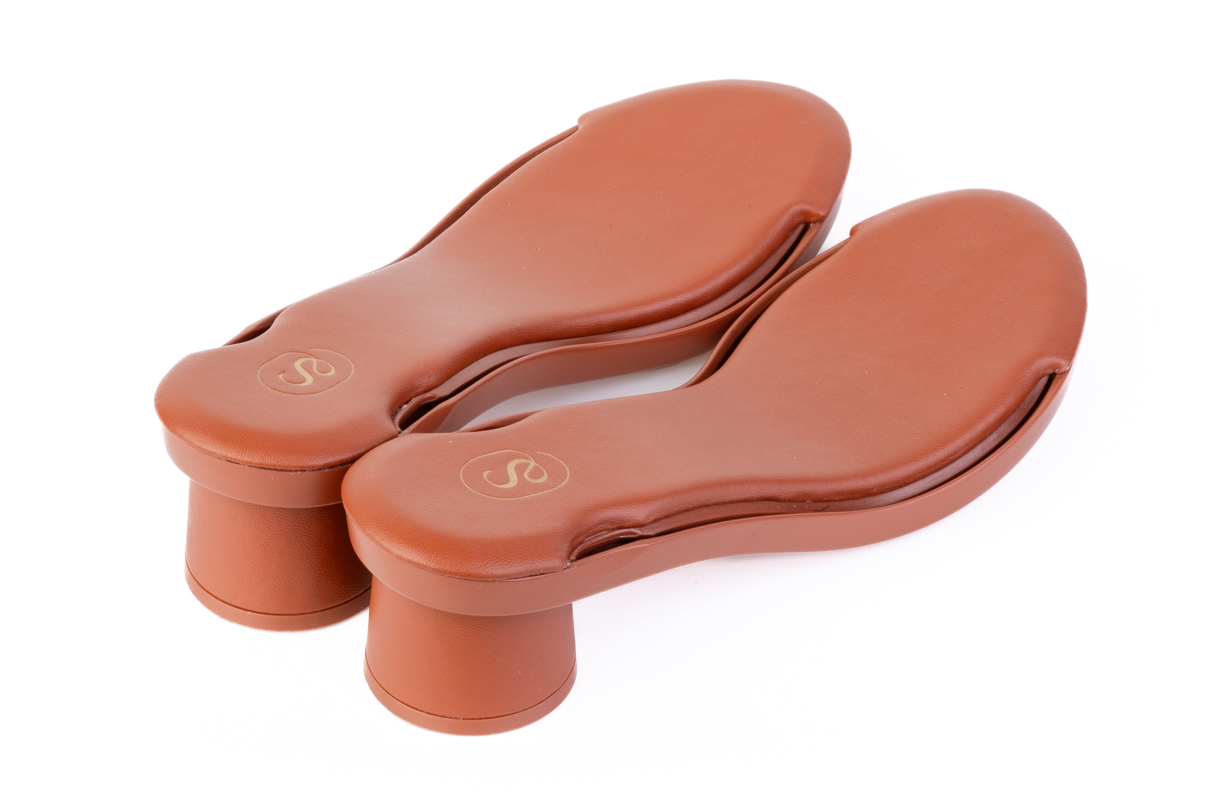 Brown Rolla Kitten Heel heel base — Sole Mate modular sandals