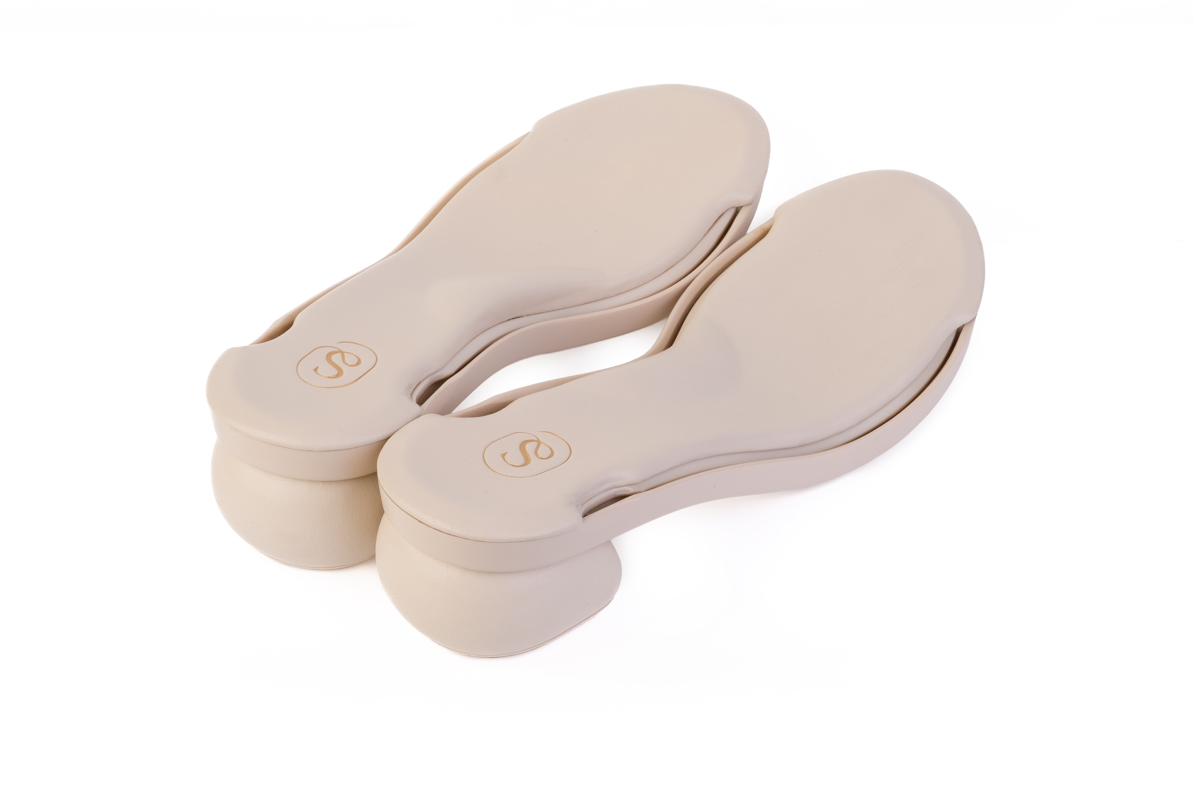 Beige SoftSquare Wide-Toe heel base — Sole Mate modular sandals