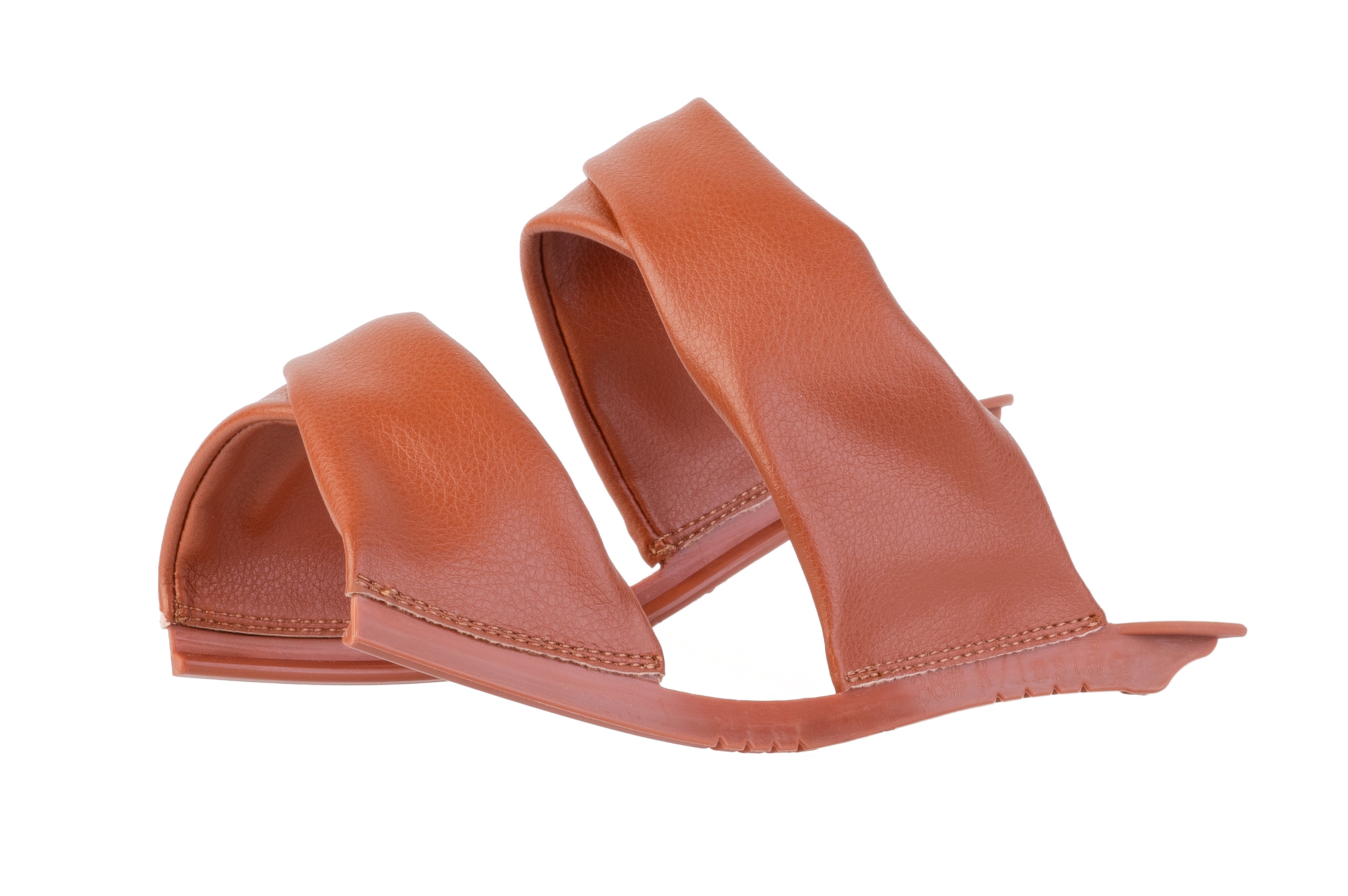 Brown Alma Crisscross sandal top — Sole Mate modular sandals