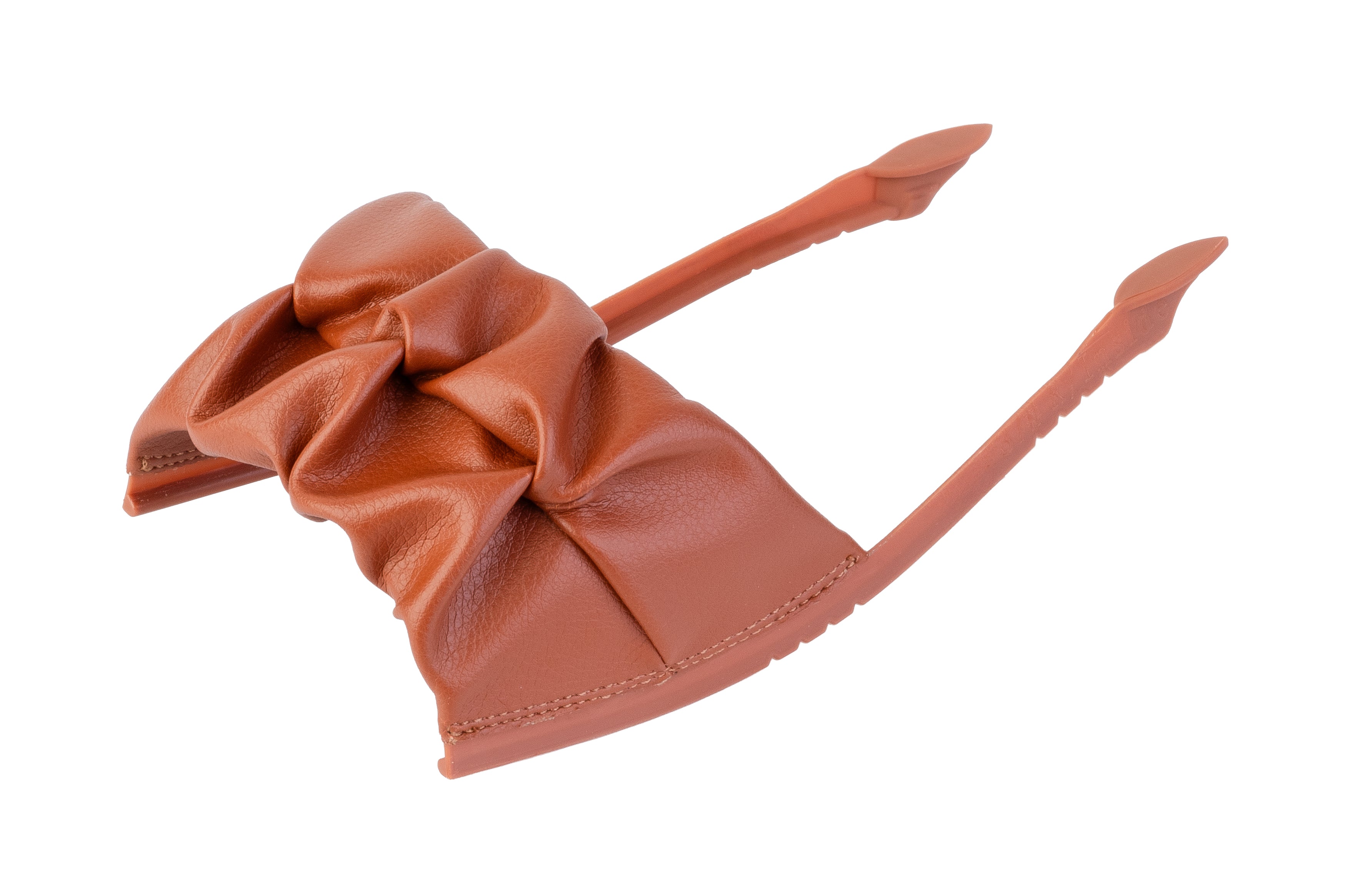 Beige Lorin Ruched Bow sandal top — Sole Mate modular sandals