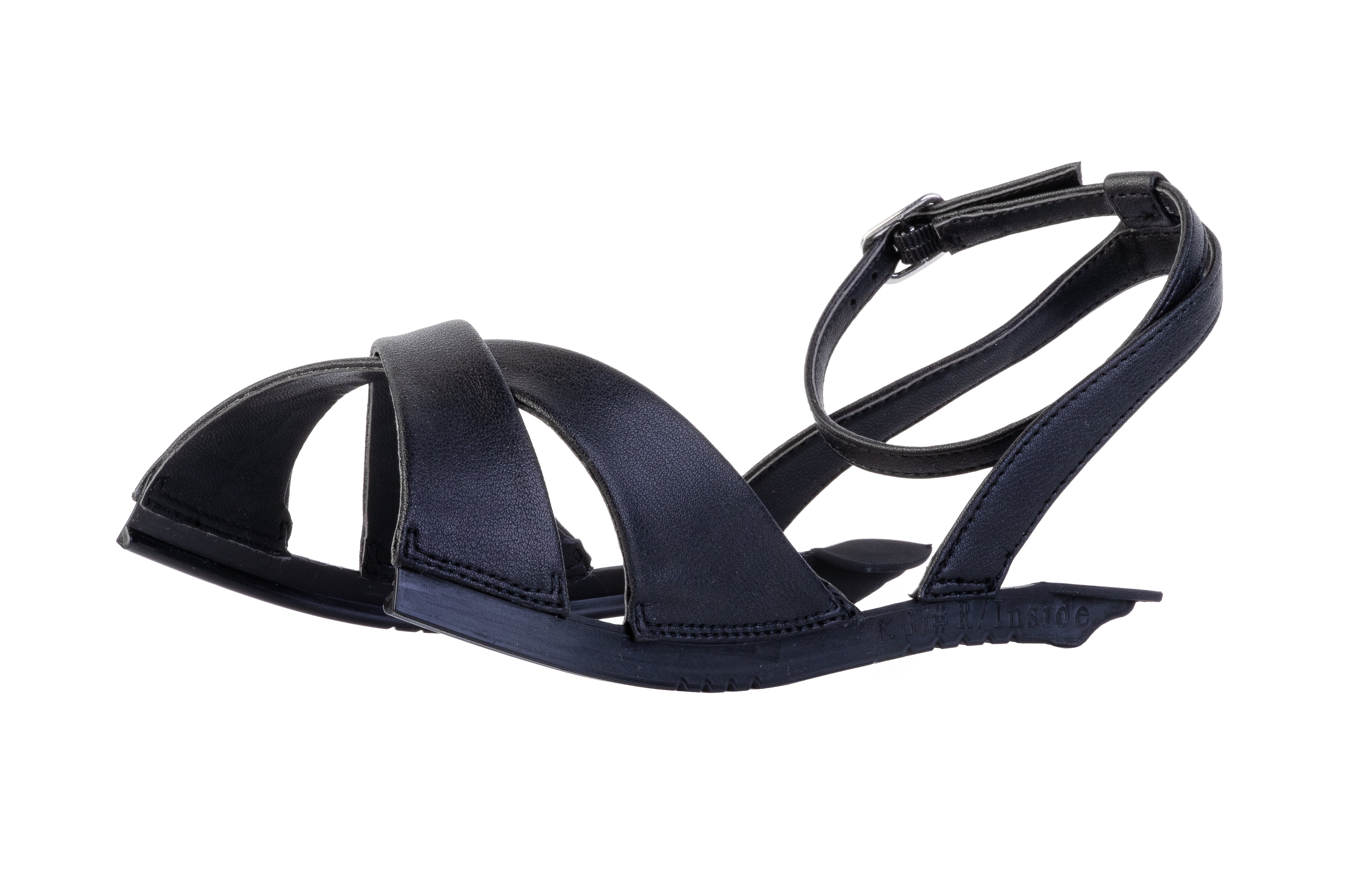 Black Daya Cross-Strap sandal top — Sole Mate modular sandals