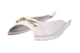 Beige Lux Metallic Slide — snap-on sandal top by Sole Mate