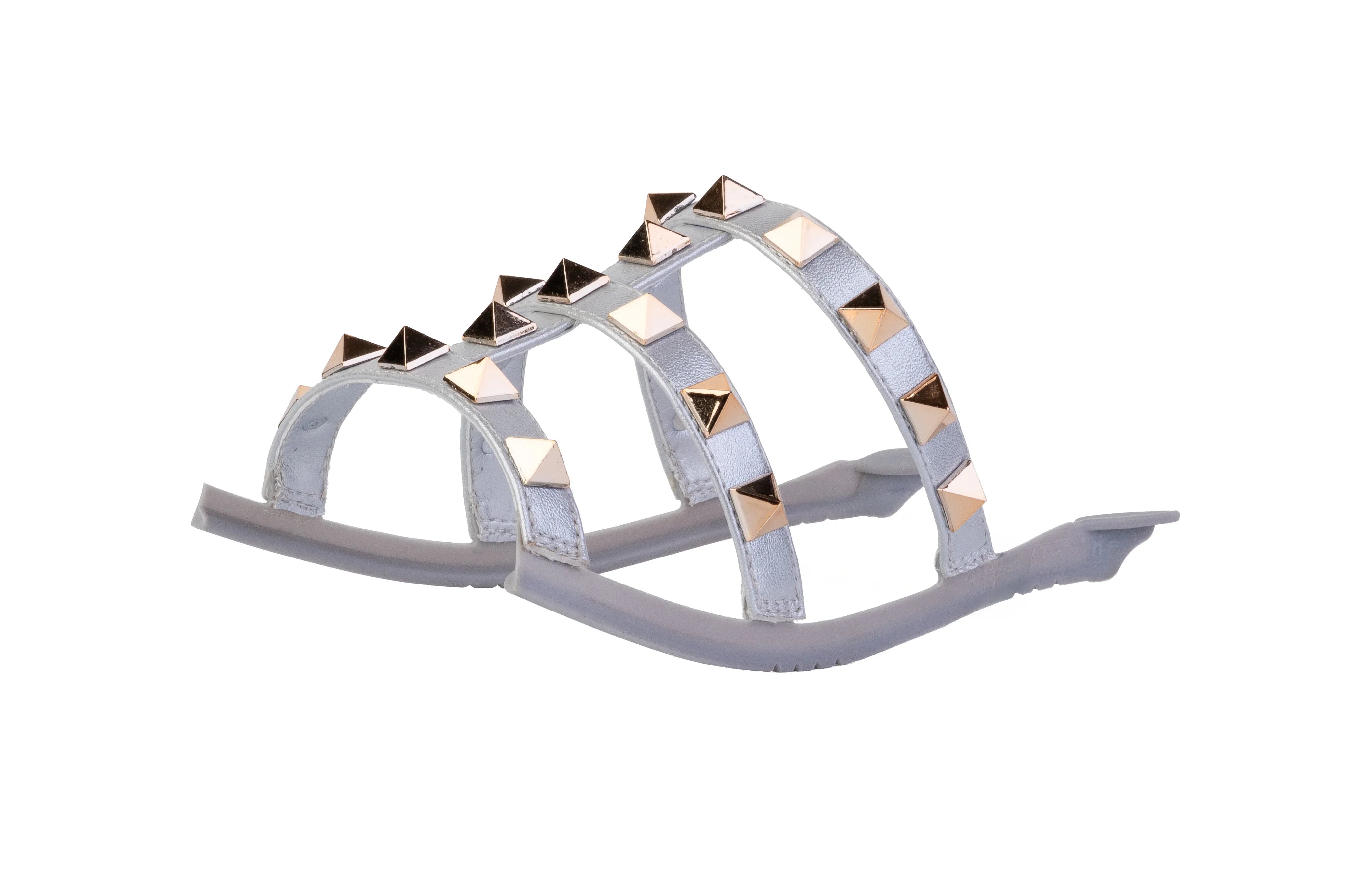 Silver Tiva Studded sandal top — Sole Mate modular sandals
