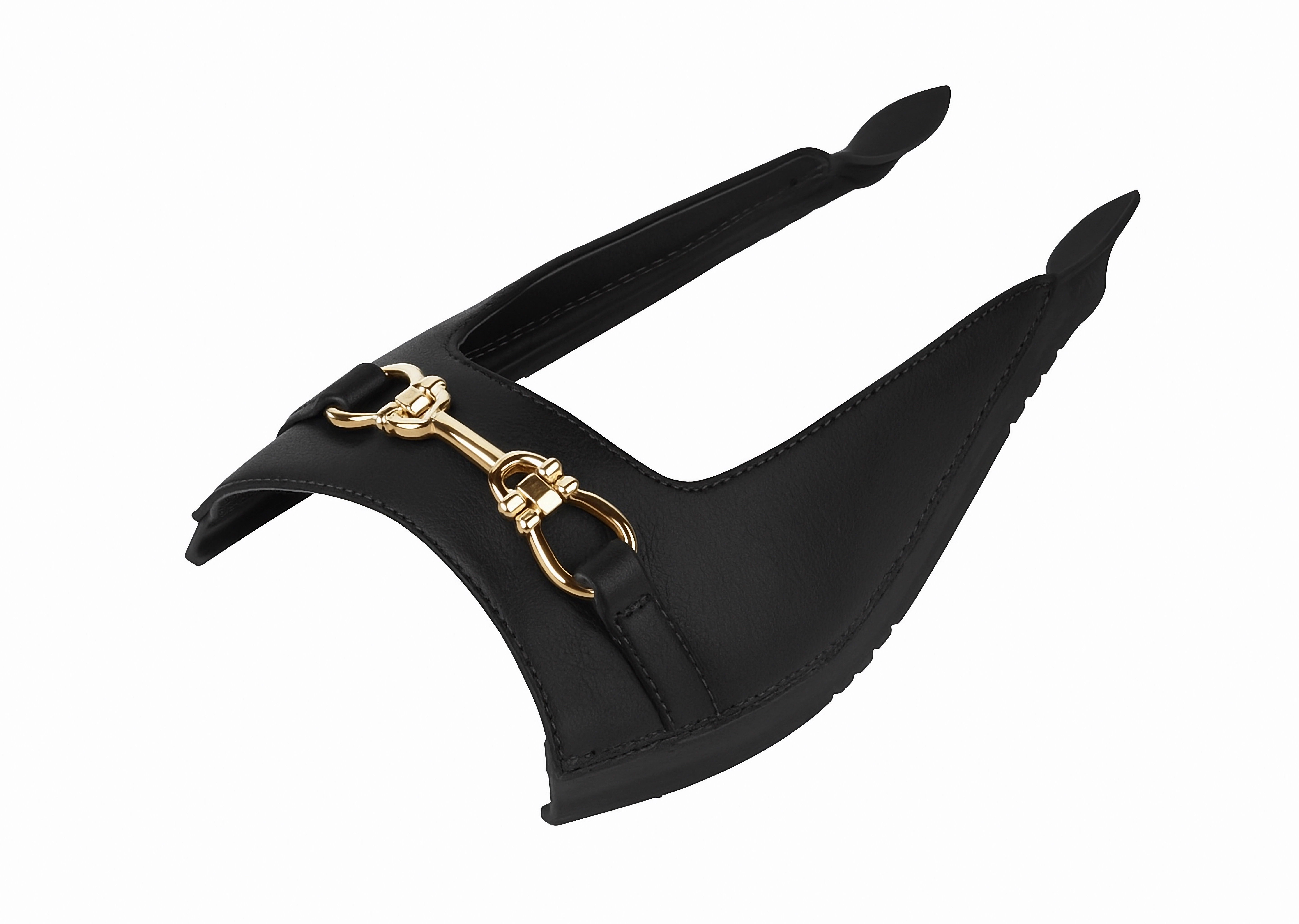 Black Lux Metallic Slide sandal top — Sole Mate modular sandals
